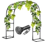 Arche de Jardin for Grimper, Support pergola en métal for Roses, Fleurs, Plantes, décoration Vigne, allées, idéal for Les Mariages, décorations, 200/220/230 cm(Black,200W x230H cm)
