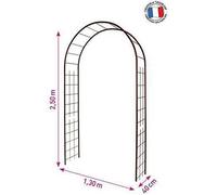 Louis Moulin Arche de jardin en métal Louis Moulin - Treillage fer vieilli 130 x 250 cm - 3146