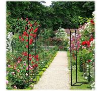 Arche De Jardin Metal, Arceau De Jardin pour Plantes Grimpantes, Arche Rosier Grimpant, 19Mm Épaissir Tube Galvanise, Idéale pour Jardin, Pelouse, Terrasse,Décorations De Mariage,Noir,W1.8M*H2.2M