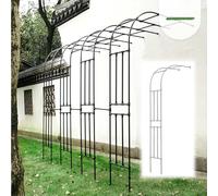 Arche de jardin - Métal noir pour roses grimpantes et vignes - Assemblage facile - Décoration de jardin en plein air - Design demi-arche pour un beau support de plantes