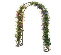 Arche de Jardin Métallique, Arche Rosier pour Plantes Grimpantes, 140x230cm 260x230cm Pergola Support Treillis Robuste pour Extérieur Décoration de Mariage Cérémonie Fête(Brun,W220 x H230cm)