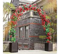 Arche de jardin mobile en métal avec pots de fleurs 185 x 195 cm multifonctionnelle pour plantes - Cadre d'escalade de fleurs - Décoration de jardin d'extérieur pour plantes - Design marron durable