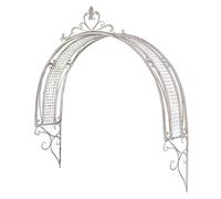 Arche de jardin murale vintage blanche en fer - Treillis rustique pour plantes grimpantes - Arche décorative pour porches, fenêtres et portes
