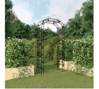 vidaXL Arche de jardin 116x45x240 cm Acier – Structure robuste, utilisations multiples – Noir