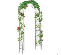 Outsunny Arche de Jardin Arche à rosiers Style Fer forgé dim. 120L x 30l x 226H cm métal époxy Noir Vieilli cuivré
