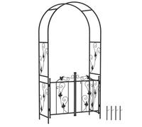 Outsunny Arche de jardin Arceau à rosiers avec double porte acier thermolaqué 107×45×217 cm Noir
