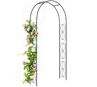Outsunny Arche de Jardin Arche à rosiers Treillis tuteur Plantes grimpantes - Style Fer forgé dim. 114L x 30l x 230H cm métal époxy Noir