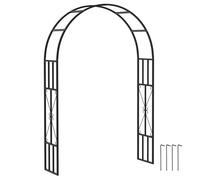 Outsunny Arche de Jardin en Acier, Arceau à rosiers pour Plantes grimpantes, rosiers, vignes de glycine, pour décoration de cérémonie, 150 x 40 x 223 cm, Noir