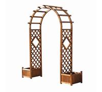 Arche de jardin pergola avec pots intégrés en bois avec jardinières latérales pour plantes grimpantes - 210 cm de hauteur pour décoration extérieure