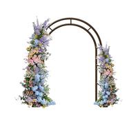 Arche de jardin pergola en métal, arche de jardin de mariage à assembler librement pour diverses plantes grimpantes, cadre de support pour décoration de fête prénuptiale (marron, 279,4 x 248,9 cm (l x