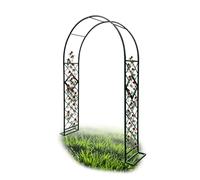 Arche de jardin pour escalade treillis métallique pour mariage extérieur pergola décoration pour terrasse et cour Disponible en noir, blanc, vert, marron (240 x 240 x 40 cm)