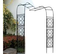 Arche de jardin pour mariage, réglable de 60 à 300 cm, recouvert d'acier et de polyéthylène, parfaite pour les plantes grimpantes, noir, 150 cm - Décoration extérieure élégante, support