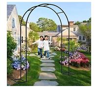 Arche de jardin pour plantes grimpantes 120 cm, 180 cm, 200 cm, treillis noir rouille pour roses et vignes, décoration de jardin durable, 120 x 25 x 220 cm, parfait pour les espaces extérieurs