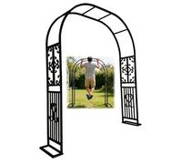 Arche de jardin pour plantes grimpantes, 139,7 à 340,4 cm, cadre d'arche robuste avec base, treillis d'arche en métal pour terrasse et pelouse, arche antirouille comme toile de fond pour décoration de