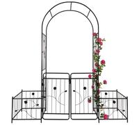 Arche de jardin pour plantes grimpantes avec supports de pots de fleurs - Décoration extérieure robuste, parfaite pour l'entrée de jardin