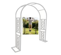 Arche de jardin pour plantes grimpantes de 139,7 à 340,4 cm, cadre d'arche robuste avec base, treillis d'arche en métal pour terrasse et pelouse, arche antirouille comme toile de fond pour décoration