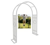 Arche de jardin pour plantes grimpantes de 139,7 à 340,4 cm, cadre d'arche robuste avec base, treillis d'arche en métal pour terrasse et pelouse, arche antirouille comme toile de fond pour décoration