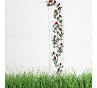 Arche de jardin pour plantes grimpantes - En métal - Résistante aux intempéries - Décoration de jardin - Grande arche de jardin - Demi-latérale - 3 x 2,4 m - Blanc (1,5 x 2,4 m)