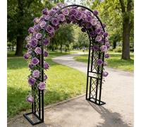 Arche de jardin pour plantes grimpantes et fleurs - Cadre de support en acier avec revêtement en polyéthylène - Tonnelle décorative pour terrasses et mariages - Treillis robuste - Décoration de jardin