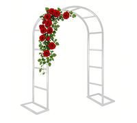 Arche de jardin pour plantes grimpantes, pergola treillis en métal 1,4 m à 3 m, arche de rose robuste, support d'arche de mariage, décoration de cérémonie (blanc, L 1,4 x H 2,3 m)