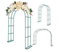 Arche de jardin pour plantes grimpantes - Support de treillis en métal pour roses, jasmin, vignes de passion - Cadre en acier durable avec bases (vert, 0,8 x 2 m)