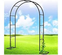 Arche de jardin pour plantes grimpantes, treillis en fer forgé, noir, 3 m de hauteur x 2,2 m de large, parfait pour les vignes et les fleurs, décoration extérieure durable