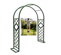 Arche de Jardin pour Rosiers et Plantes Grimpantes, Arceau Résiste à la Rouille Robuste avec Base, Support pour Plantes Grimpantes, Décoration de Fête, Mariage(Green-Grid,W260xH270cm)