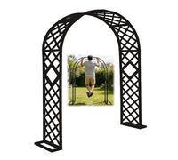 Arche de Jardin pour Rosiers et Plantes Grimpantes, Arceau Résiste à la Rouille Robuste avec Base, Support pour Plantes Grimpantes, Décoration de Fête, Mariage(Black-Diamond,W140xH270cm)
