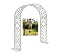 Arche de Jardin pour Rosiers et Plantes Grimpantes, Arceau Résiste à la Rouille Robuste avec Base, Support pour Plantes Grimpantes, Décoration de Fête, Mariage(White-Diamond,W260xH240cm)