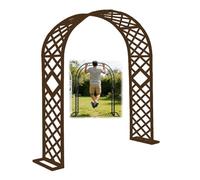 Arche de Jardin pour Rosiers et Plantes Grimpantes, Arceau Résiste à la Rouille Robuste avec Base, Support pour Plantes Grimpantes, Décoration de Fête, Mariage(Brown-Diamond,W340xH270cm)