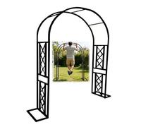 Arche de Jardin pour Rosiers et Plantes Grimpantes, Arceau Résiste à la Rouille Robuste avec Base, Support pour Plantes Grimpantes, Décoration de Fête, Mariage(Black-Stripe,W340xH270cm)