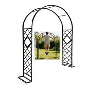 Arche de Jardin pour Rosiers et Plantes Grimpantes, Arceau Résiste à la Rouille Robuste avec Base, Support pour Plantes Grimpantes, Décoration de Fête, Mariage(Black-Grid,W300xH270cm)