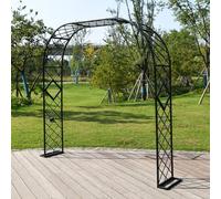 Arche de Jardin Robuste avec Cadre en Acier - Arche de Soutien intérieure et extérieure, adaptée aux pelouses, fêtes, Mariages et Autres Occasions Black 220x230x40