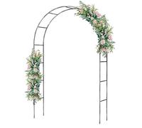 Arche de jardin robuste en acier inoxydable pour plantes grimpantes et roses - Treillis résistant aux intempéries - Décoration romantique de jardin (2,4 x 2,4 m)