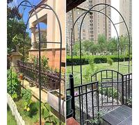 Arche de jardin robuste en métal - Cadre en acier de 2,4 m résistant aux intempéries pour plantes grimpantes, roses et vignes - Utilisation en intérieur/extérieur - Noir 1,4 x 2,3 m (l x H)