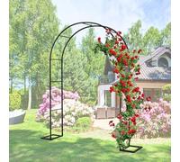 Arche de Jardin Robuste en métal de 2,3 m - Arche en Acier Extra Large de 0,8 m à 3,5 m pour rosiers grimpants, décoration de Mariage et Structures extérieures - Finition Noire élégante (350