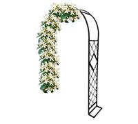 Arche de jardin robuste en métal de 230 cm avec support de treillis de base pour plantes grimpantes, pergola d'extérieur pour cour, patio, pelouse. Disponible en noir, blanc, vert, marron