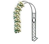 Arche de jardin robuste en métal de 230 cm avec treillis de base pour plantes grimpantes, pergola d'extérieur pour patio, cour et terrasses. Disponible en noir, blanc, vert, marron.