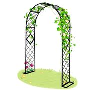 Arche de jardin robuste en métal noir pour plantes grimpantes, tonnelle d'extérieur pour roses, vignes et glycines - 180 cm de large x 230 cm de haut - Parfait pour les gloires du matin et les vignes