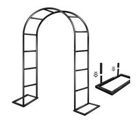 Arche de Jardin Robuste en métal, tonnelle Tubulaire Solide pour rosiers, Plantes grimpantes, Treillis de Support, décoration de fête de Mariage en Plein air (Noir, 2,6 x 2,20 m)