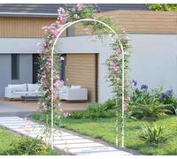 Arche de jardin robuste pour roses, pergola, treillis en métal, 1,4 m/1,8 m/2,4 m/3 m/3,5 m, tonnelle de mariage, support pour plantes d'extérieur, blanc, taille : 1,8 x 2,2 m (l x H)