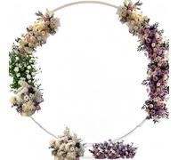Arche de Jardin Ronde en métal for événements de Mariage, Support de Fleurs décoratif Robuste for fête d'anniversaire, Noël, Grande Arche d'entrée de Jardin de 1,5 m(White,1 * 1m)