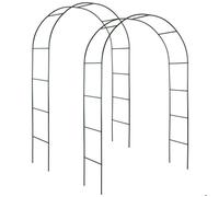 Arche de jardin - TECTAKE - Lot de 2 arches de jardin à roses en acier 140 x 40 x 240 cm - Vert