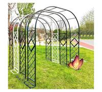Arche de jardin, treillis de jardin en métal, arche de jardin, arche de rose, arches en fer durable, support de treillis pour plantes grimpantes, vignes, lumières (marron, 25,4 x 2,4 m)