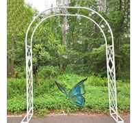 Arche de jardin, treillis de jardin en métal, arche de jardin en métal pour roses grimpantes, treillis avec base amovible (blanc, 15 x 19 cm)