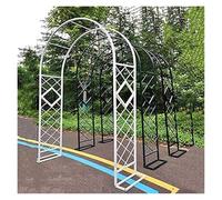 Arche de jardin, treillis de jardin en métal, arche de jardin pour plantes grimpantes, arche de rose, arche tubulaire solide pour décoration de pelouse extérieure (noir, l 25,4 x H 7,1,5 m)