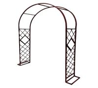 Arche de jardin, treillis de jardin en métal, arche de rose en métal pour plantes grimpantes, arche tubulaire solide (marron, 28 x 22 m)