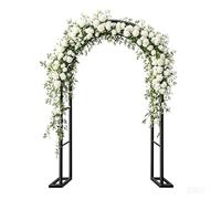 Arche de jardin treillis en métal pour plantes grimpantes, arc de mariage, pergola de plantes résistantes aux intempéries pour jardin et balcon, noir, 280 x 250 cm, parfait pour les mariages et la