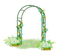Arche de Jardin, Tube en métal plaqué Or avec Une Base Stable, Aide à l'escalade for Plantes de Jardin, décoration intérieure et extérieure (Color : Green, Size : 300x220x40CM)
