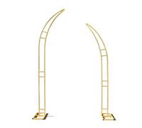 Arche de Jardin Une Paire De Cornes Mariage Fleur Arche Cadre Métal Toile Fond Support Ballon Décor for Événements Fête, Arrière-Plan Photographique(Gold,1.8 2.1M)